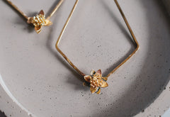 Bianca  Earrings - Brass Flower Earrings  (large)