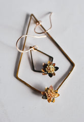 Bianca  Earrings - Brass Flower Earrings  (small)