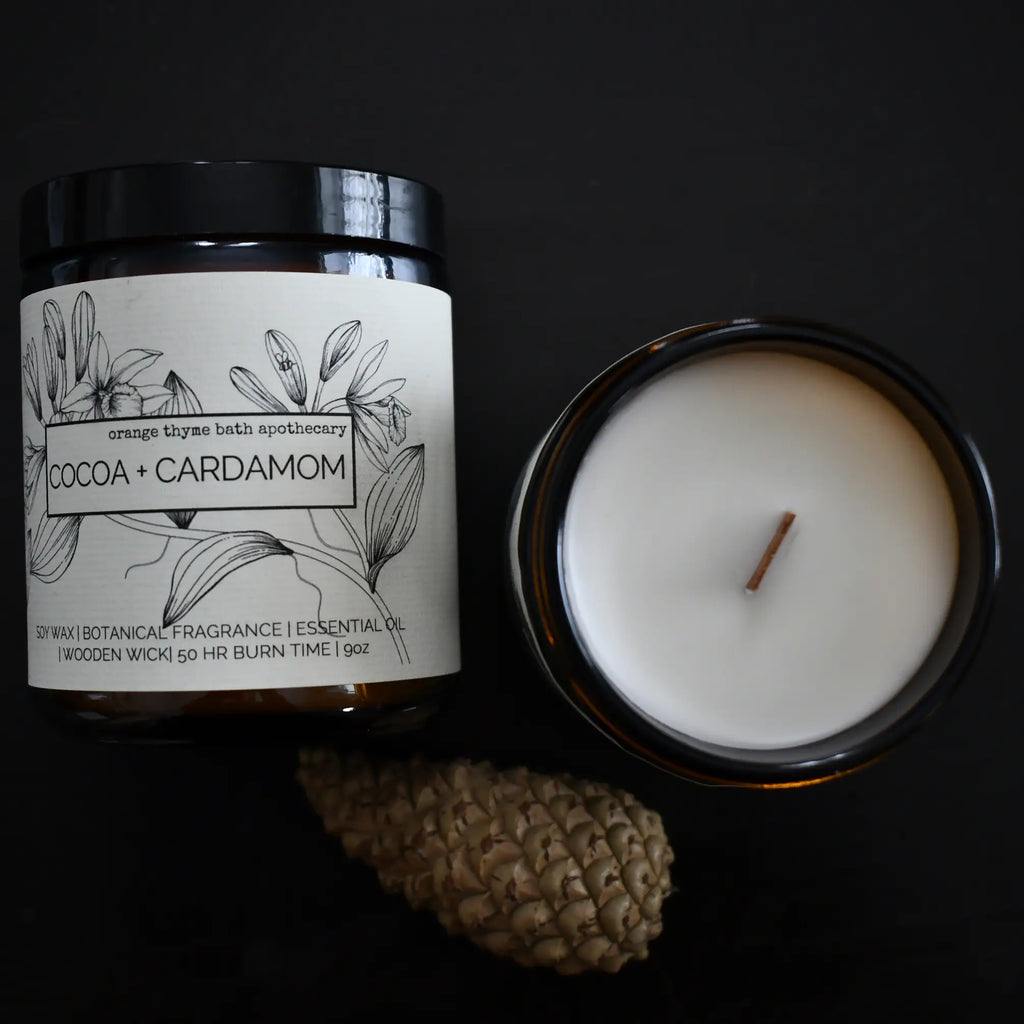 Cocoa Cardamom -9oz CANDLE | COCONUT SOY | WOODEN WICK