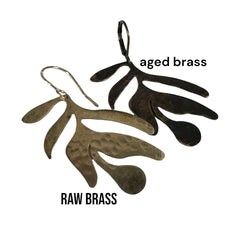 Frond Earrings - Handmade Brass Earrings (raw brass)
