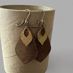 Leather Drop Earrings - Handmade Earrings (open drop)